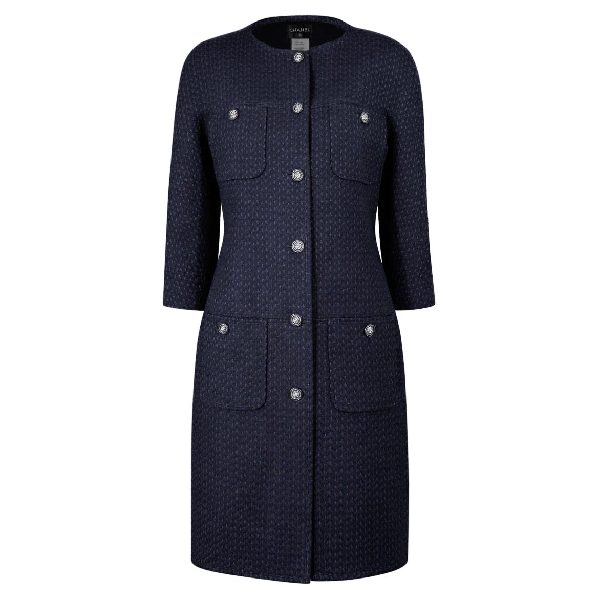 CHANEL 11K$ Paris / Edinburgh CC Lion Buttons Tweed Coat 38 FR