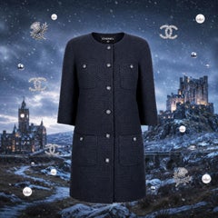 CHANEL 11K$ Paris / Edinburgh CC Lion Buttons Tweed Coat 38 FR