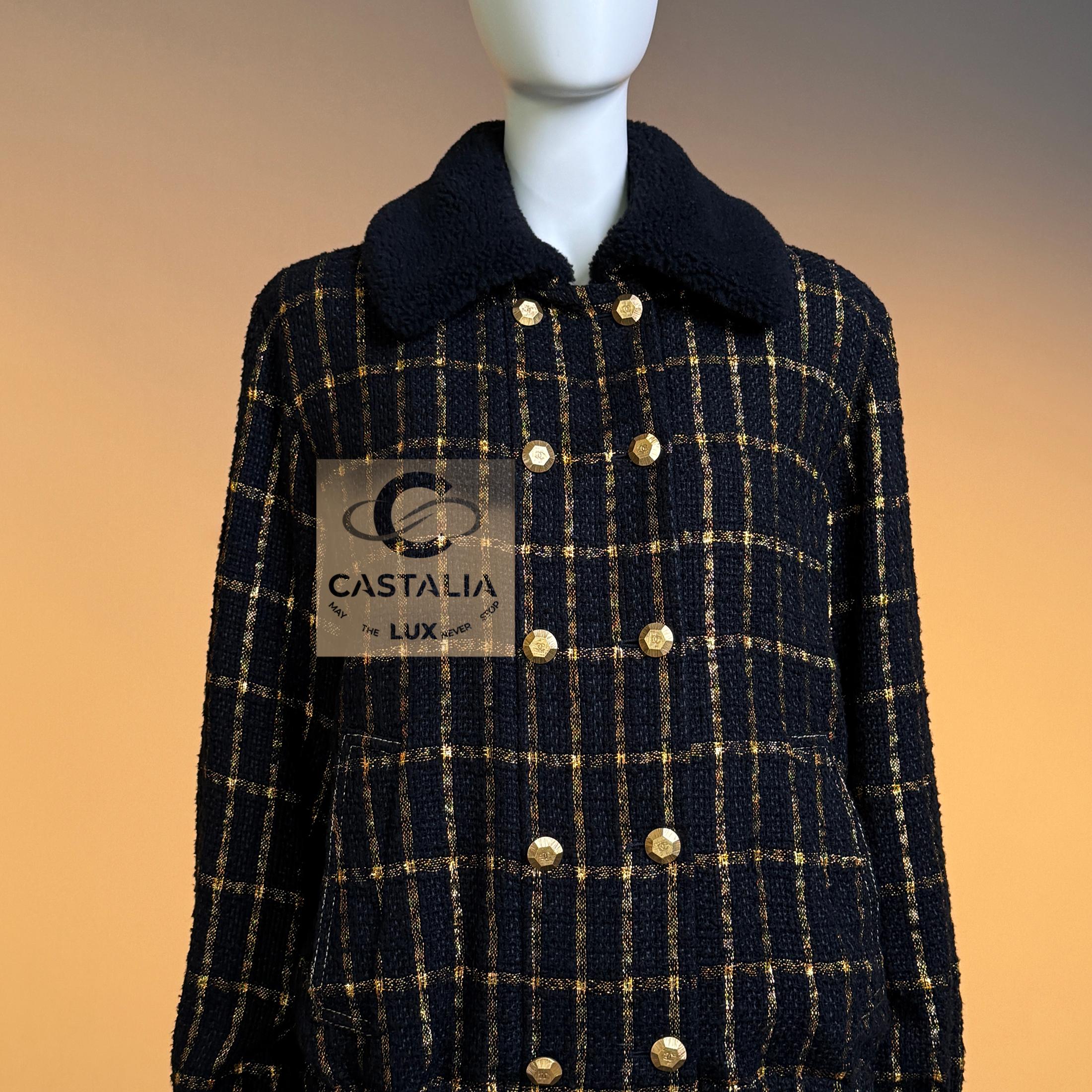 CHANEL 11K$ Paris / Ägypten Runway Schwarz Tweed Jacke 36 FR im Angebot 7