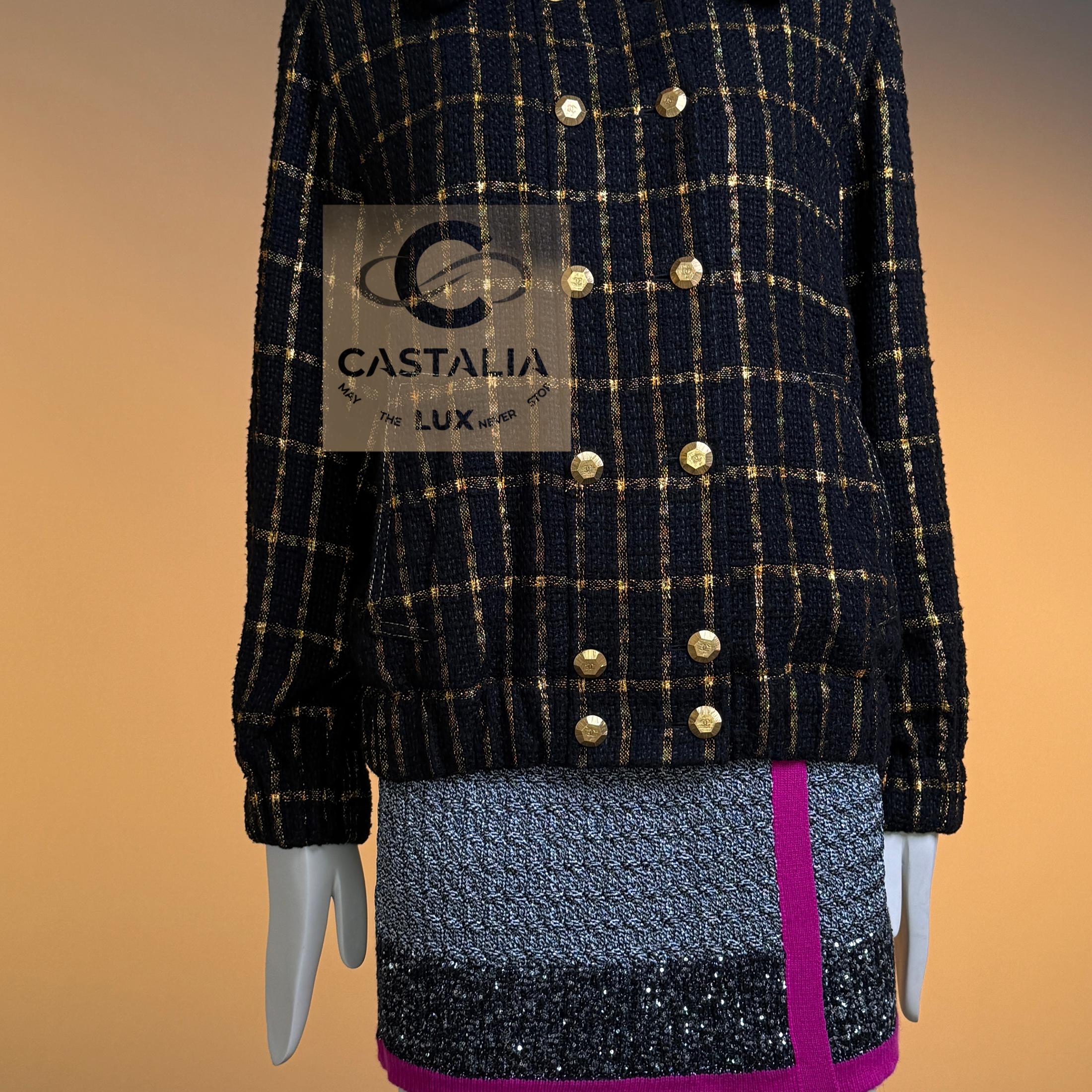 CHANEL 11K$ Paris / Ägypten Runway Schwarz Tweed Jacke 36 FR im Angebot 8