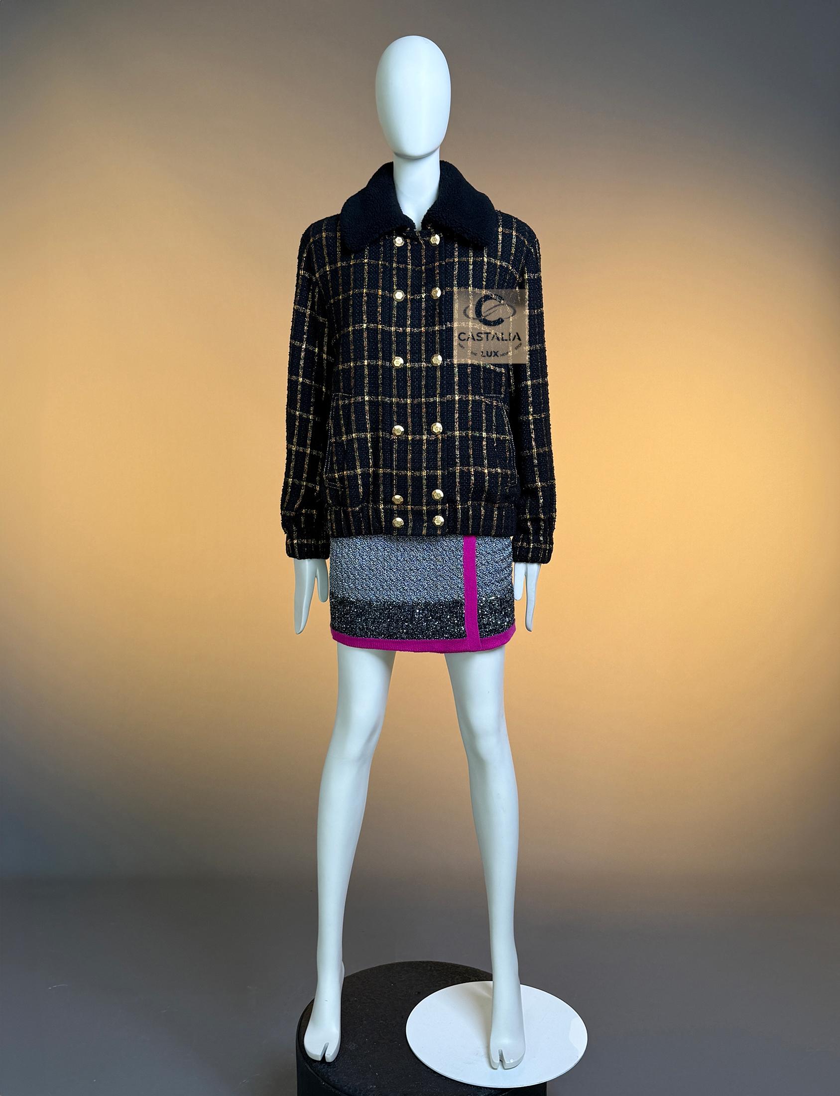 CHANEL 11K$ Paris / Ägypten Runway Schwarz Tweed Jacke 36 FR im Angebot 8