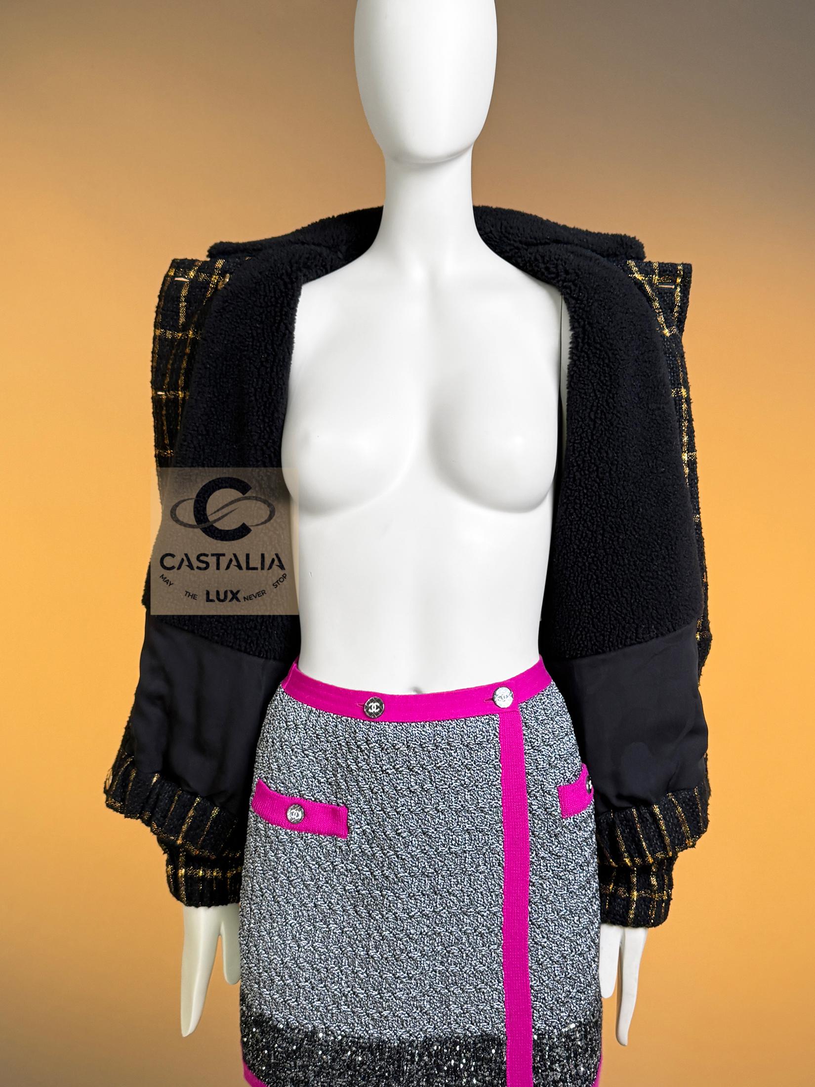 CHANEL 11K$ Paris / Ägypten Runway Schwarz Tweed Jacke 36 FR im Angebot 10