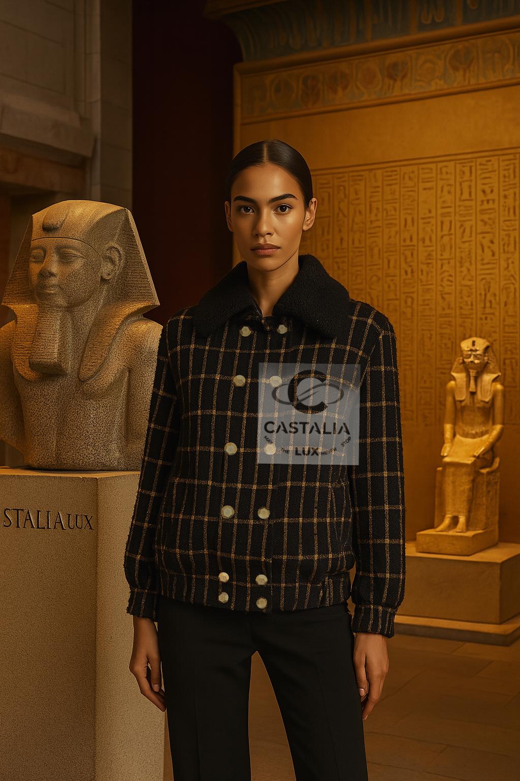 CHANEL 11K$ Paris / Ägypten Runway Schwarz Tweed Jacke 36 FR für Damen oder Herren im Angebot