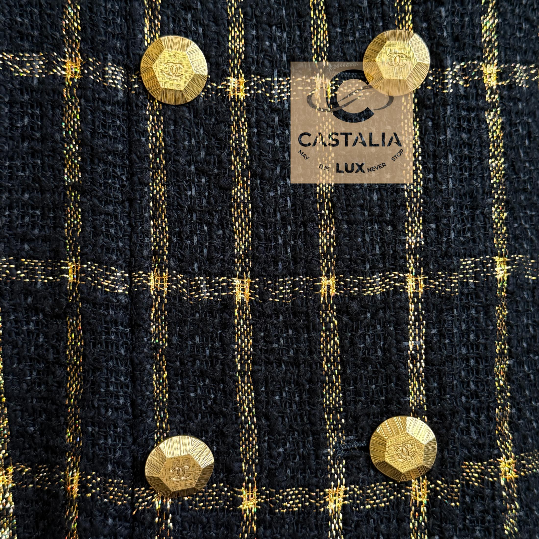 CHANEL 11K$ Paris / Ägypten Runway Schwarz Tweed Jacke 36 FR im Angebot 4