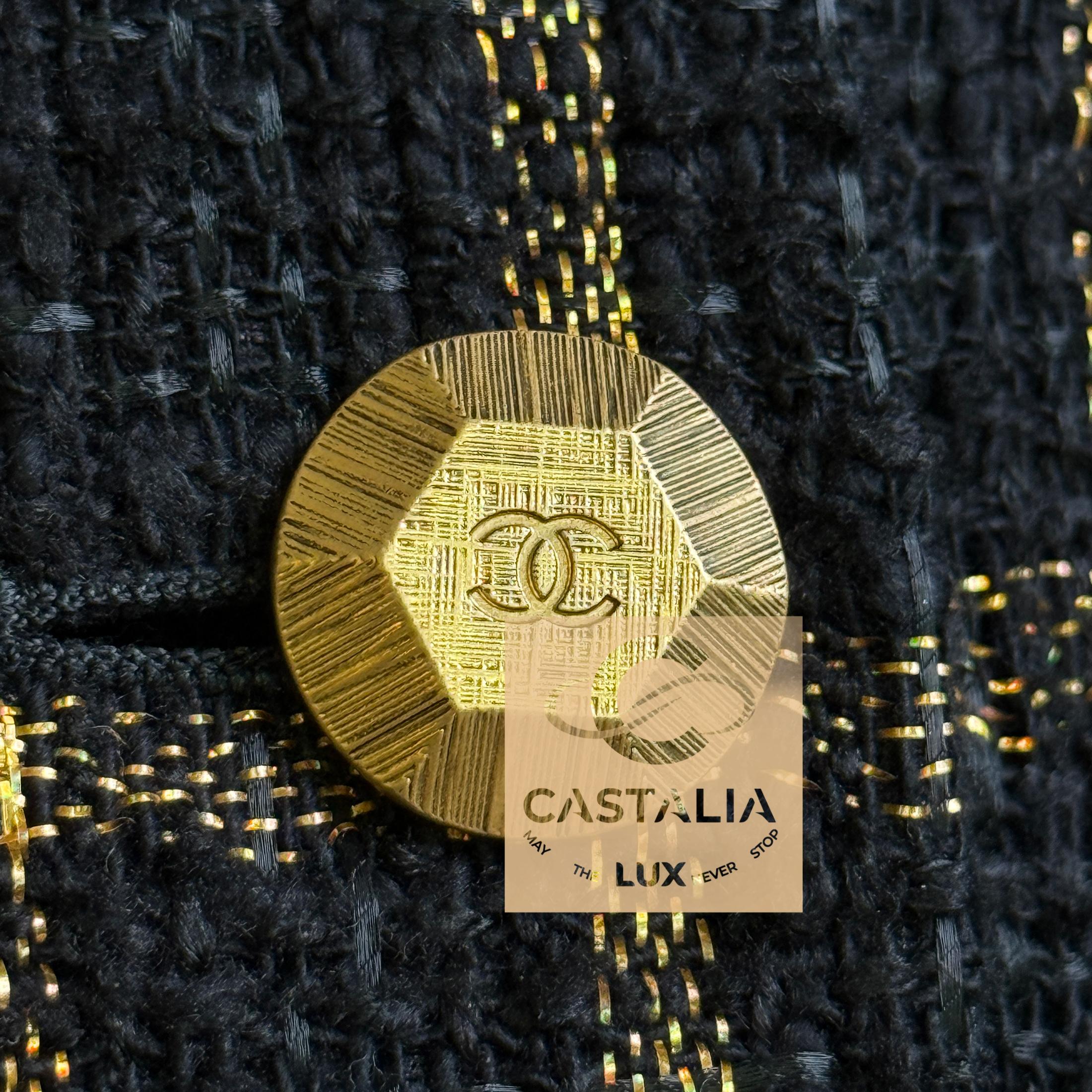 CHANEL 11K$ Paris / Ägypten Runway Schwarz Tweed Jacke 36 FR im Angebot 5