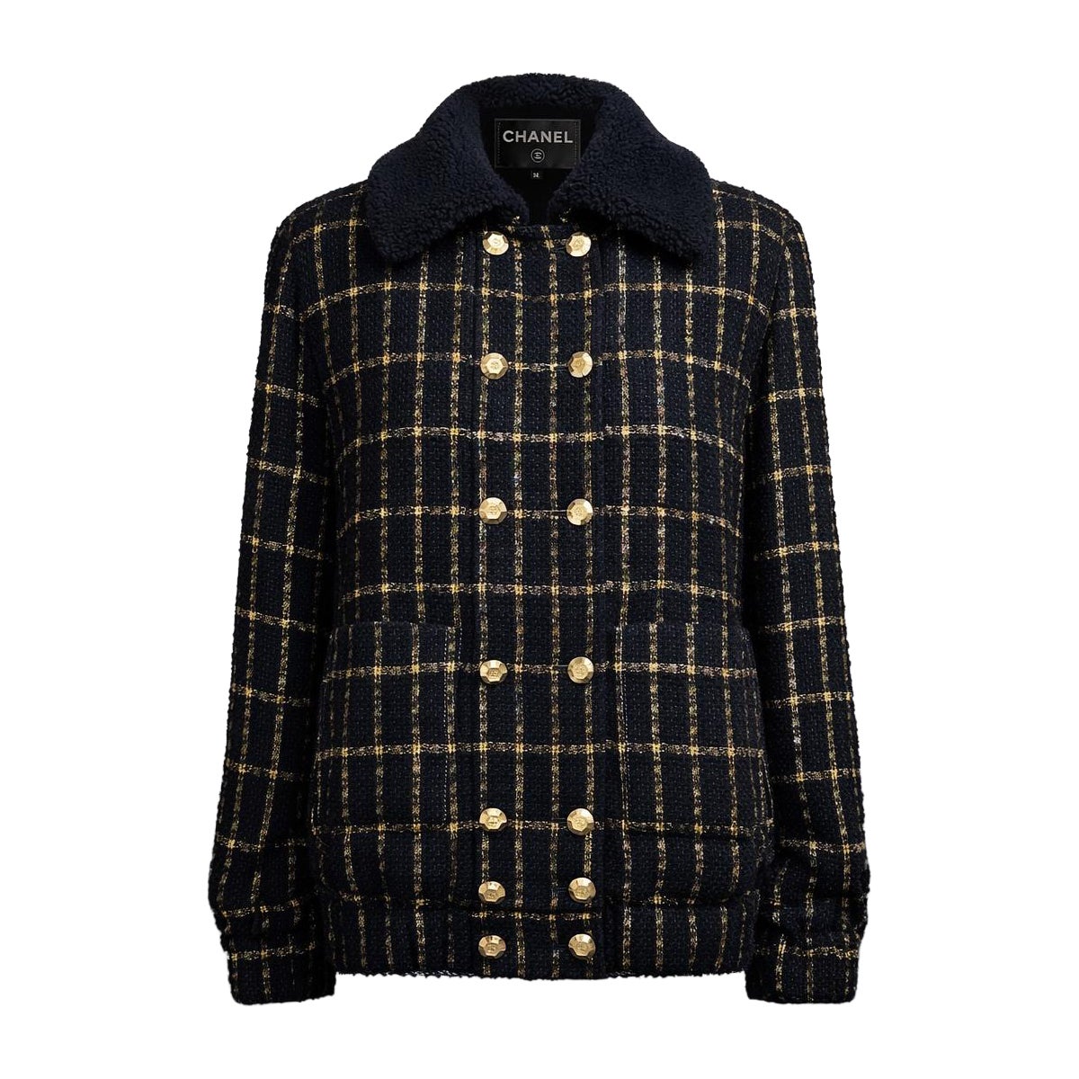 CHANEL 11K$ Paris / Egypt Runway Black Tweed Jacket 36 FR