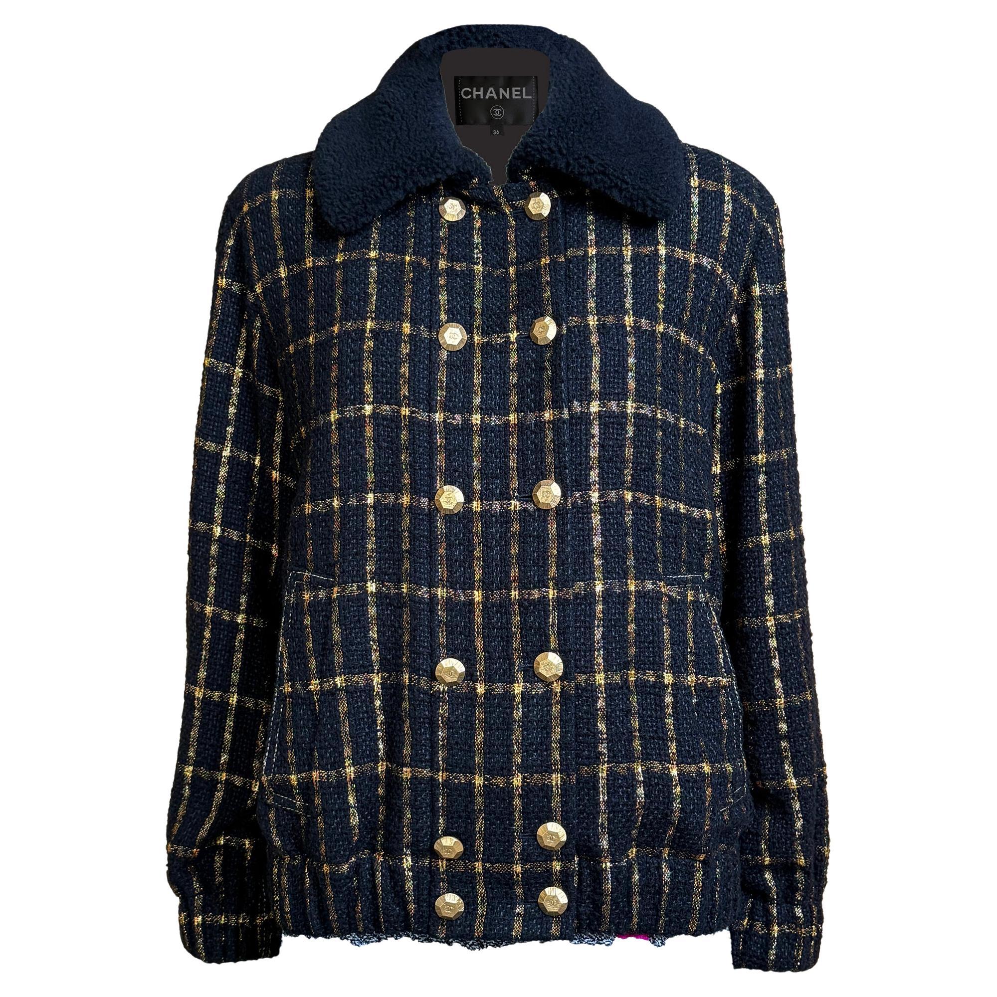 CHANEL 11K$ Paris / Ägypten Runway Schwarz Tweed Jacke 36 FR im Angebot