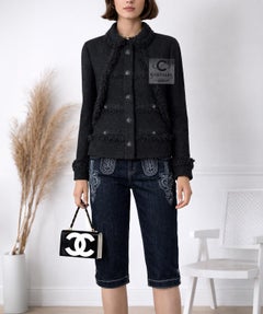 Chanel 11K$ París / MONTE-CARLO Chaqueta de tweed negra 44 FR