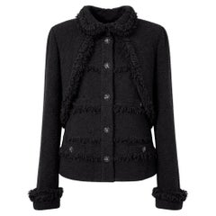 Chanel 11K$ Paris / MONTE-CARLO Black Tweed Jacket 44 FR