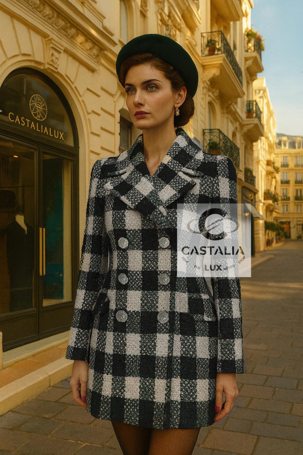Chanel Parigi / Roma Giacca monocromatica in tweed 36 FR in vendita 5