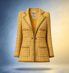 CHANEL 11K$ Paris / Saint-Tropez Marigold Tweed Jacket 36 FR