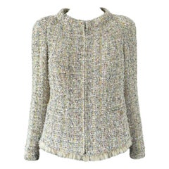 CHANEL 11K$ Runway Sequin Tweed Jacket with Feather Accents 38 FR