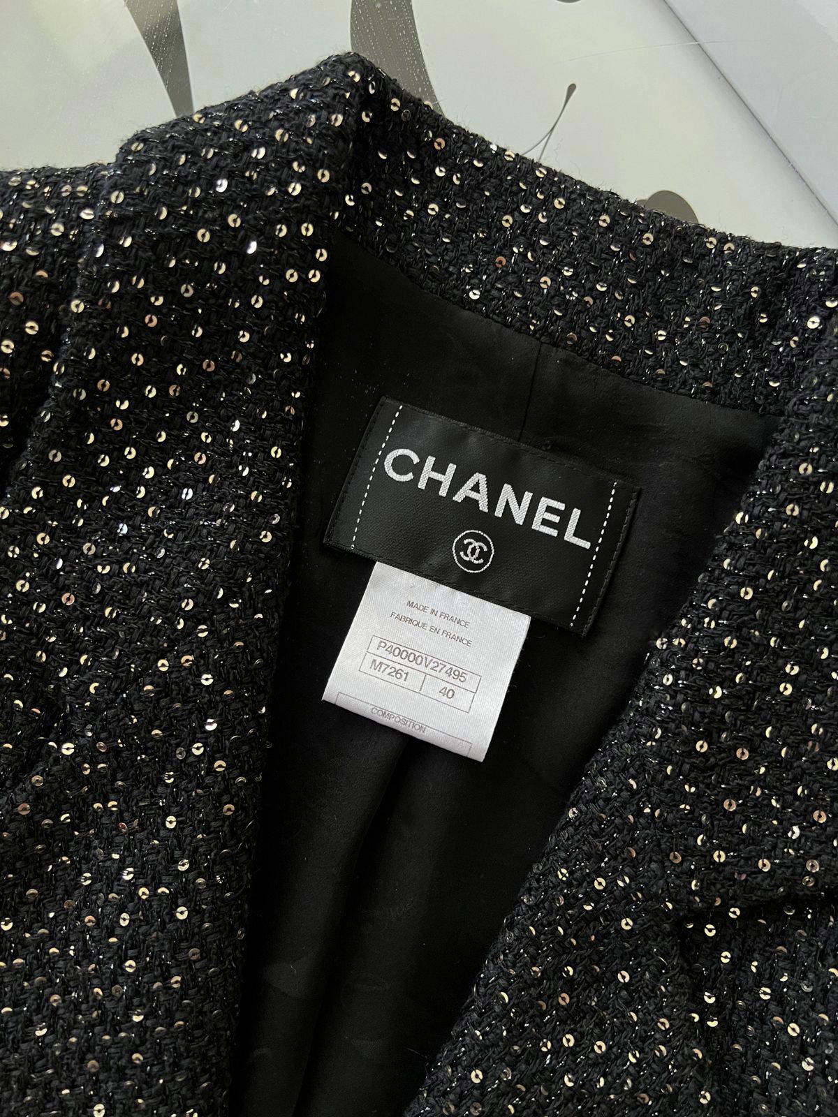 Chanel 11K$ Sarah Jessica Parker Style Black Tweed Jacket 40 FR 6