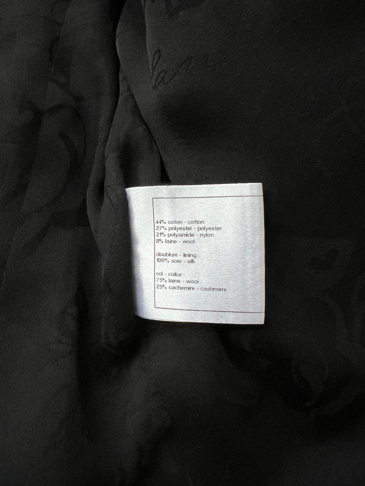 Chanel 11K$ Sarah Jessica Parker Style Black Tweed Jacket 40 FR 7