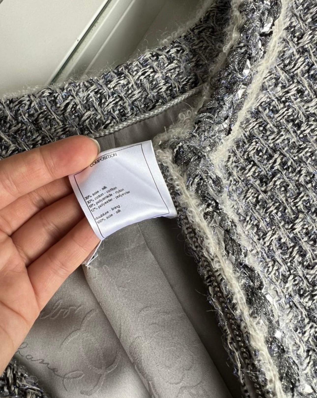 Chanel 11K$ Supermarket Luxurious Silk Tweed Coat For Sale 6