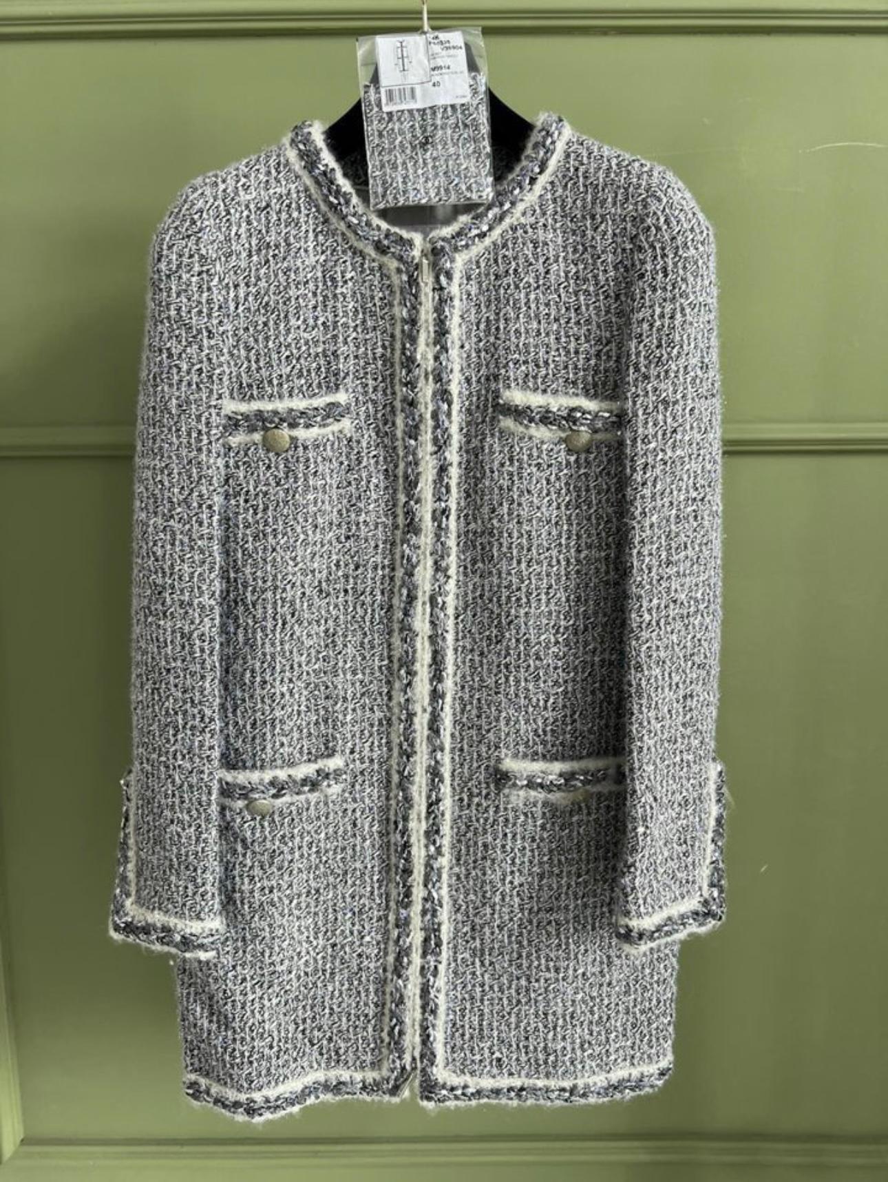Chanel 11K$ Supermarket Luxurious Silk Tweed Coat For Sale 1