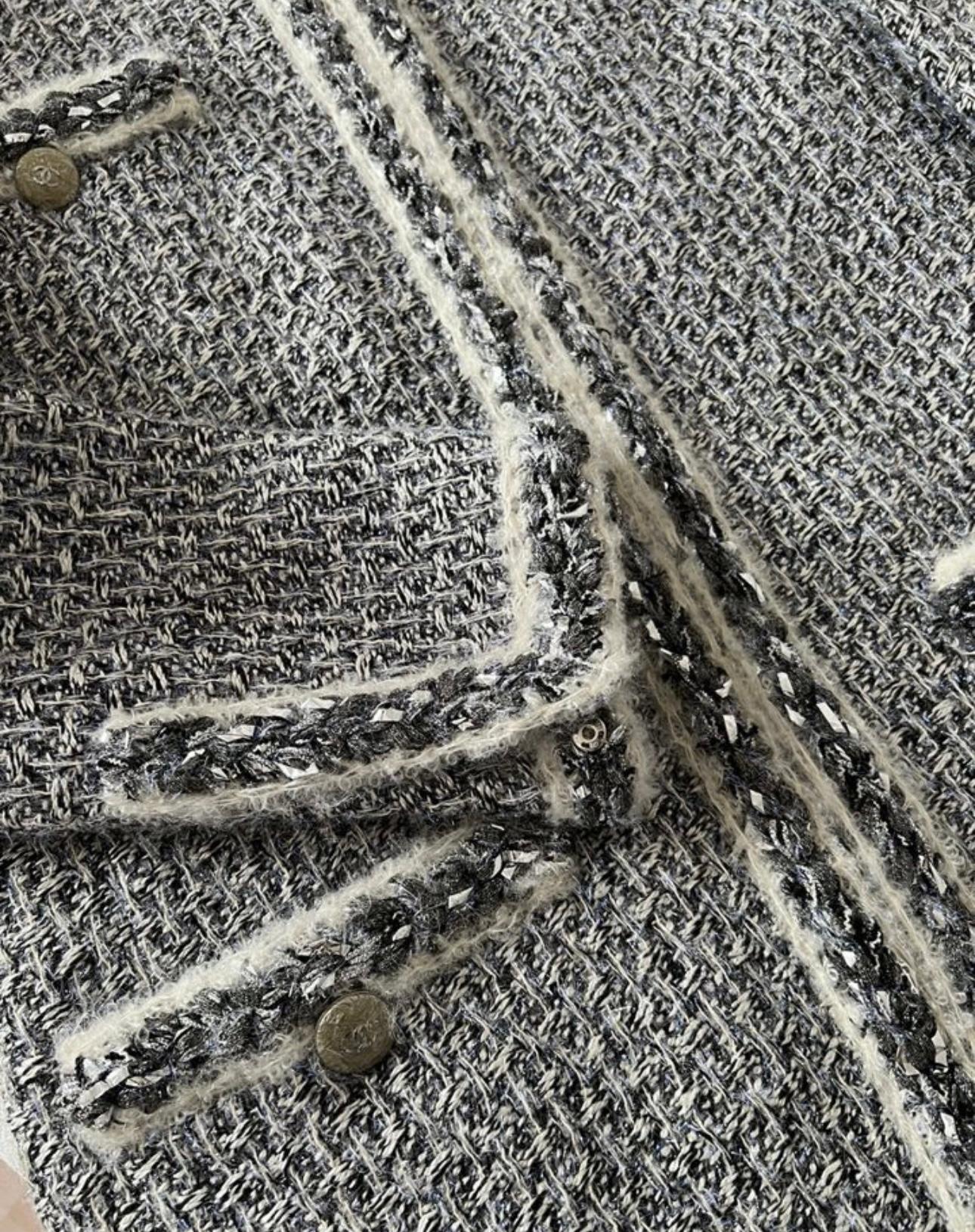 Chanel 11K$ Supermarket Luxurious Silk Tweed Coat For Sale 1