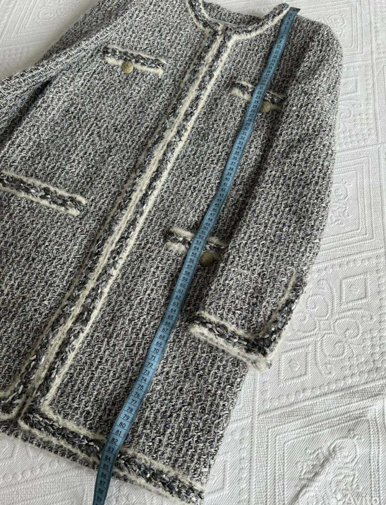 Chanel 11K$ Supermarket Luxurious Silk Tweed Coat For Sale 3