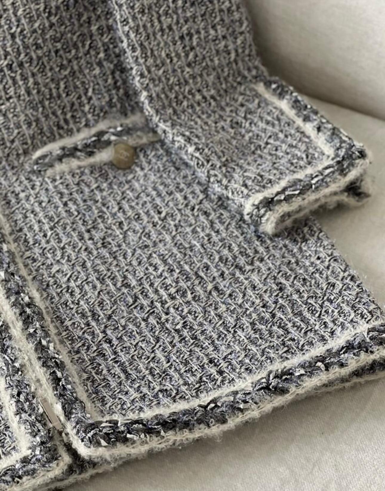 Chanel 11K$ Supermarket Luxurious Silk Tweed Coat For Sale 4
