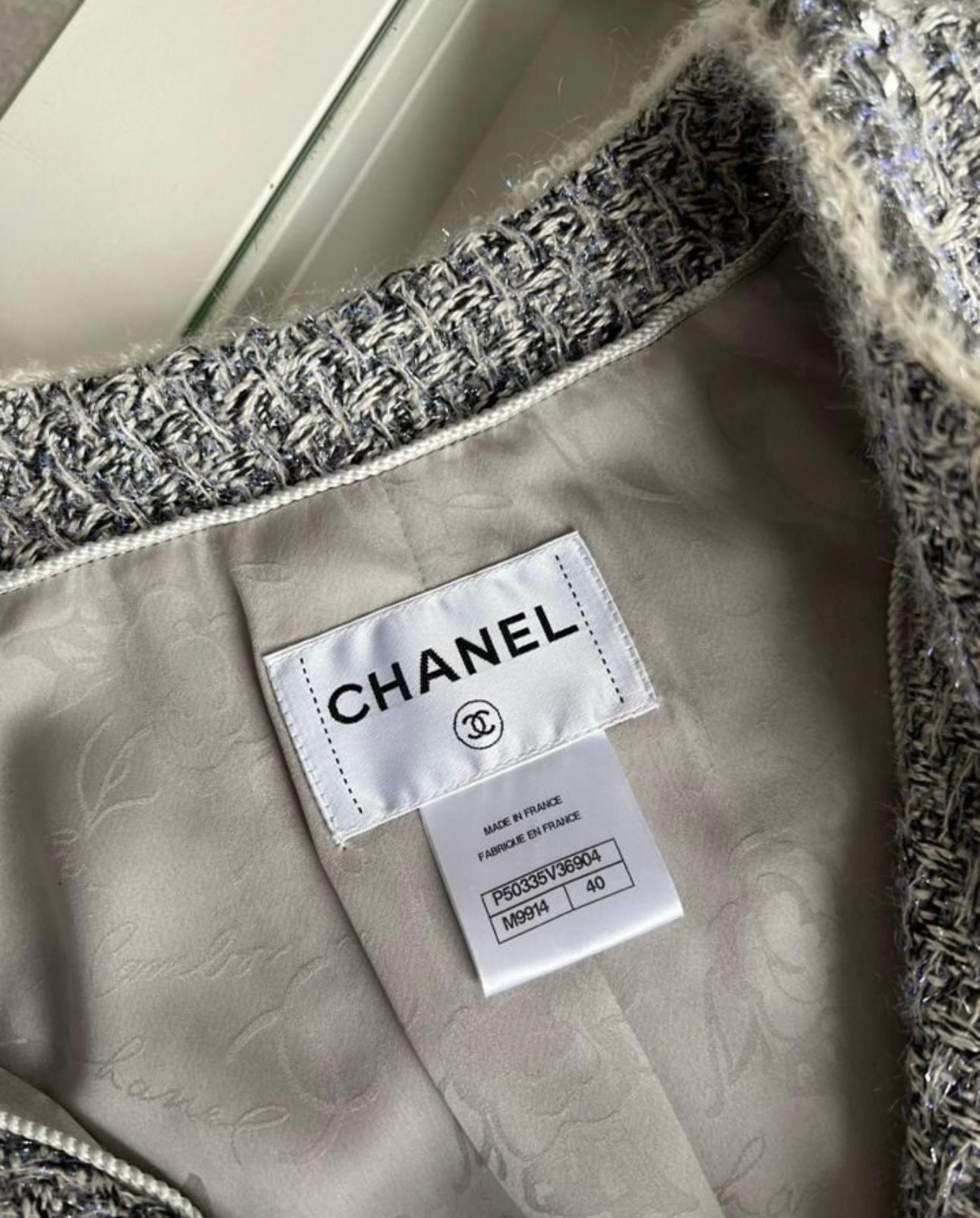 Chanel 11K$ Supermarket Luxurious Silk Tweed Coat For Sale 5