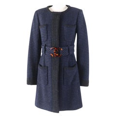 Chanel 11K$ Cappotto in tweed con cintura con logo CC 40 FR
