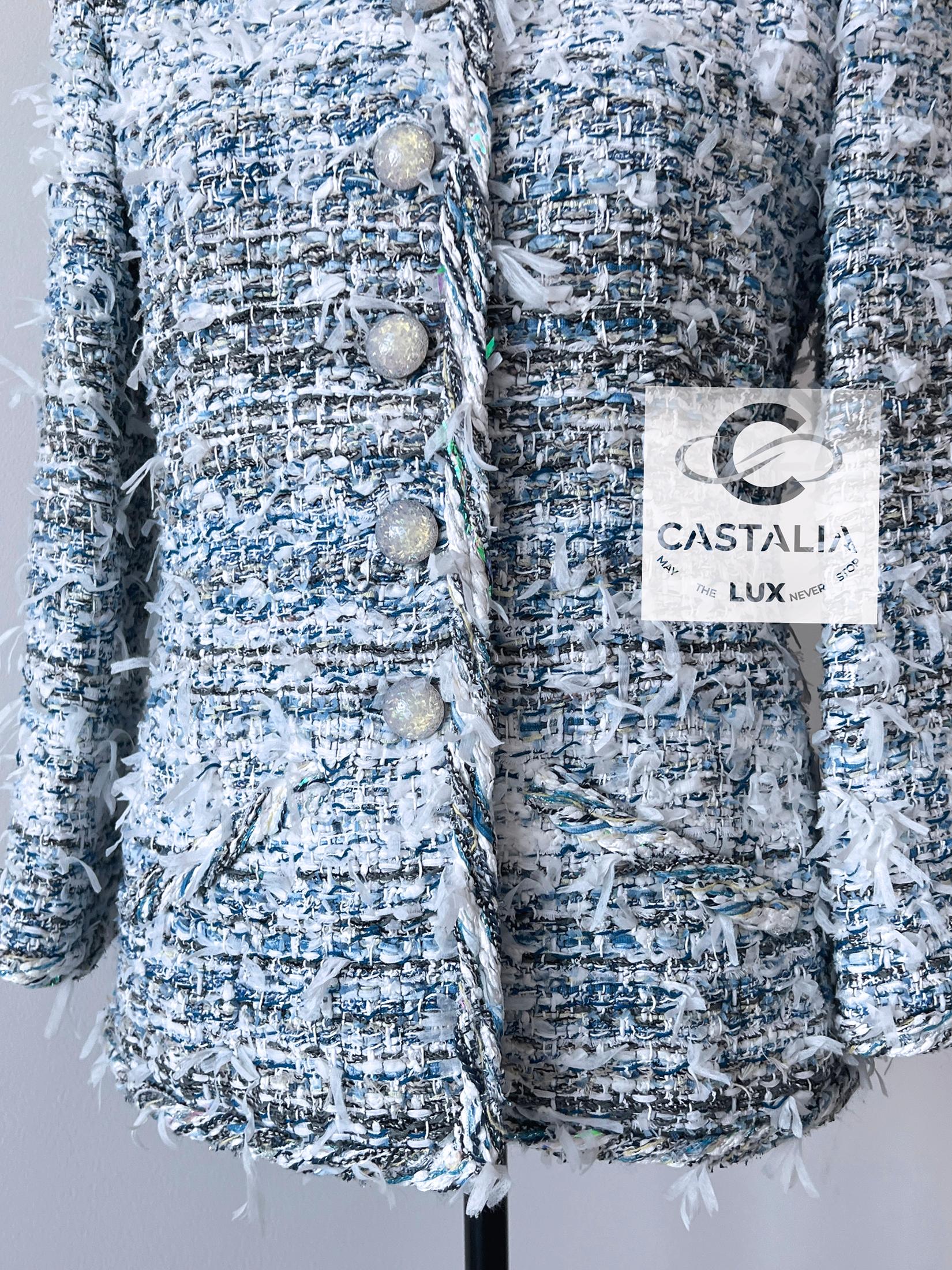 Chanel 11K$ Waterfall Collection Lesage Tweed Jacket 34 FR For Sale 6