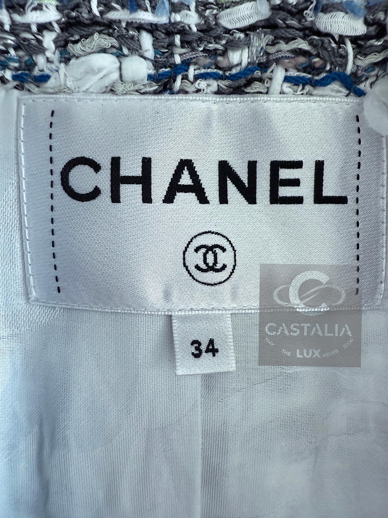 Chanel 11K$ Waterfall Collection Lesage Tweed Jacket 34 FR For Sale 8