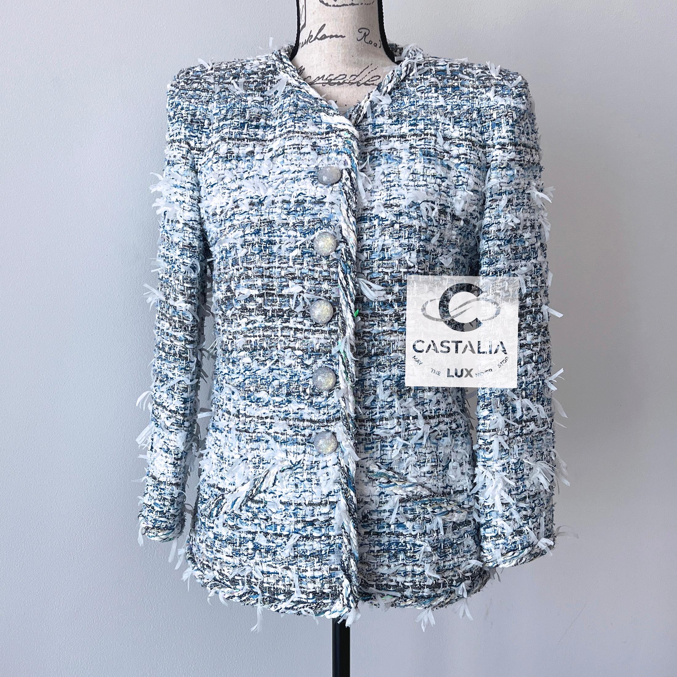 Chanel 11K$ Waterfall Collection Lesage Tweed Jacket 34 FR For Sale 1
