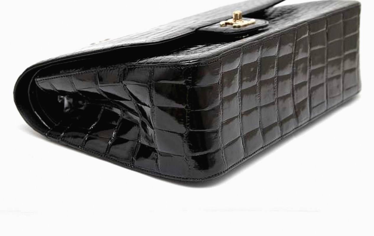 chanel alligator classic flap bag