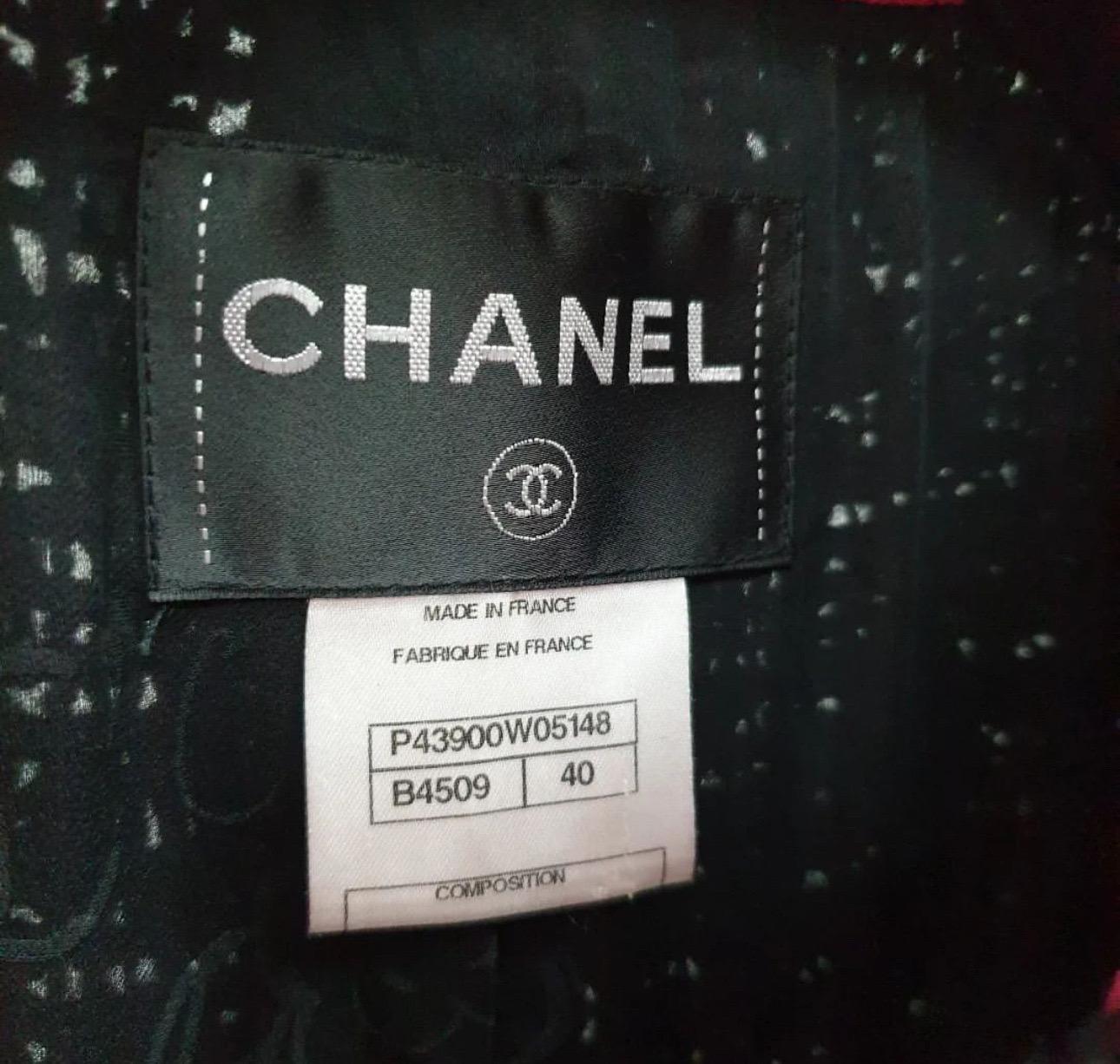 Women's CHANEL 12A Black Silk Tweed Gripore Button Jacket  For Sale