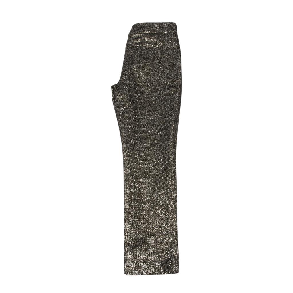 Gray Chanel 12A Metallic Bronzed Gold and Black Tweed Fabulous Pant 38 / 4 New For Sale