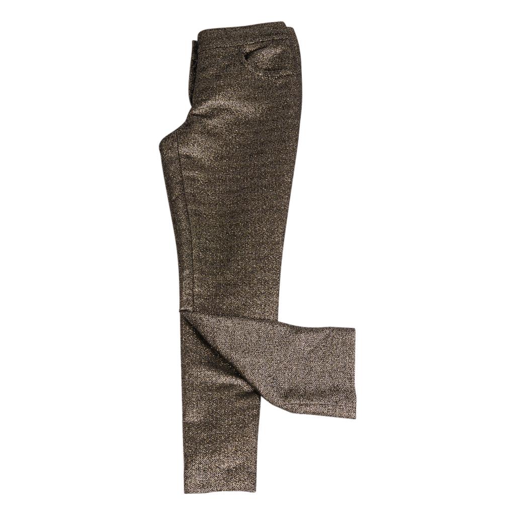 Chanel 12A Metallic Bronzed Gold and Black Tweed Fabulous Pant 38 / 4 New In New Condition For Sale In Miami, FL