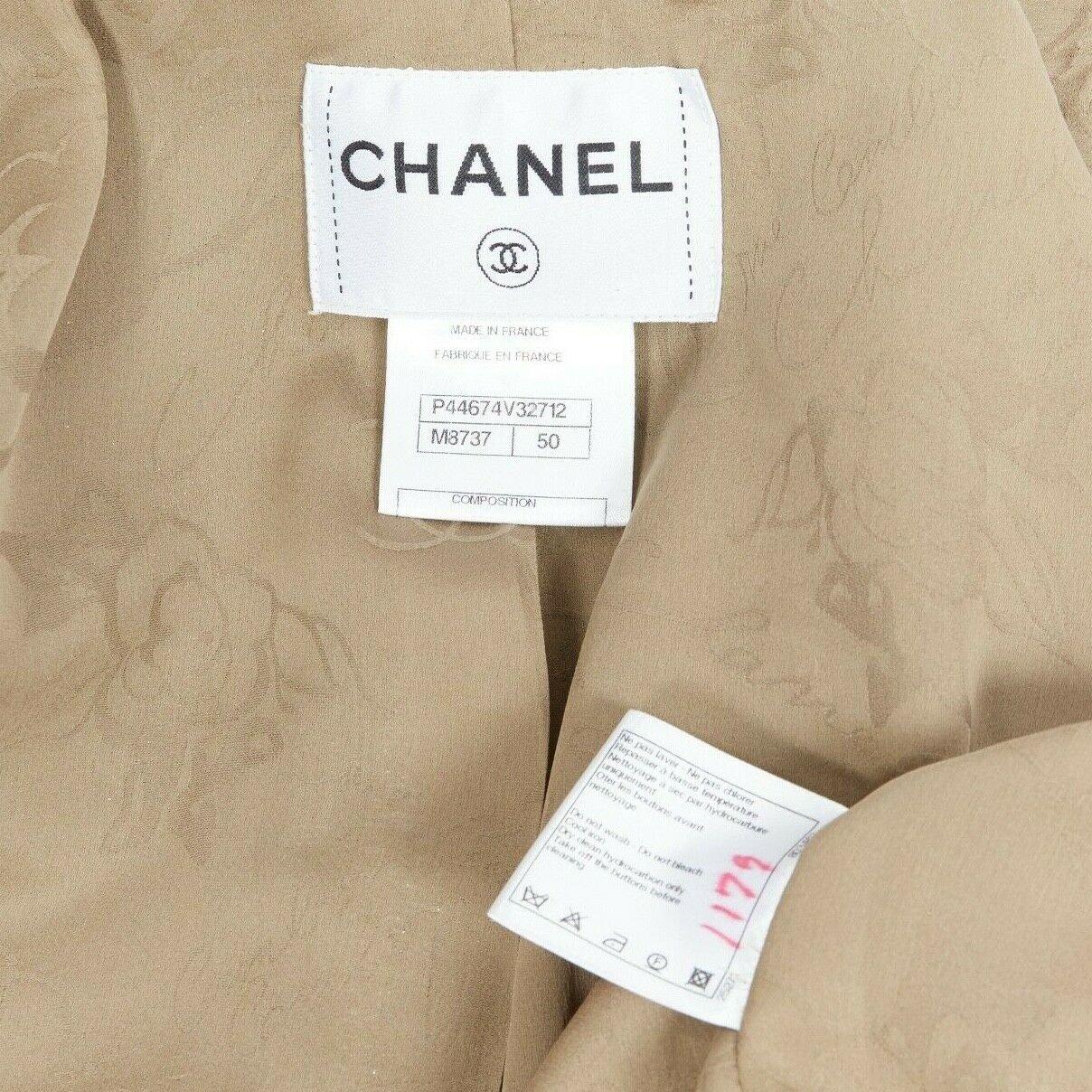 CHANEL 12A metallic silver gold quartz 3/4 sleeves cropped boxy jacket FR50 8