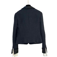 Chanel 12A Tweed Tux Removable White Cuffs Jacket Sz. 36