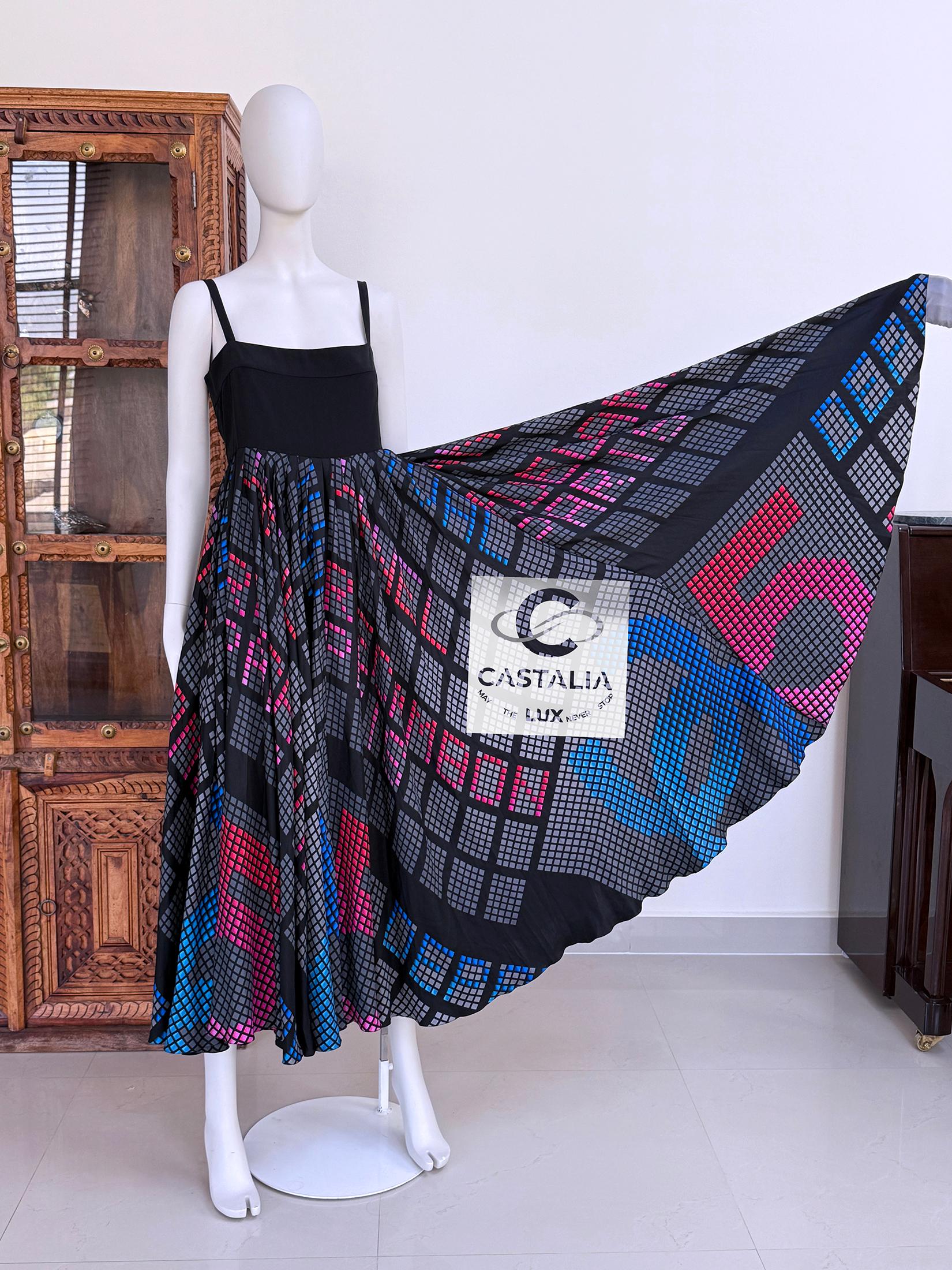 Chanel 12K$ Astonishing CC Giant Logo Maxi Silk Dress 40 FR For Sale 1