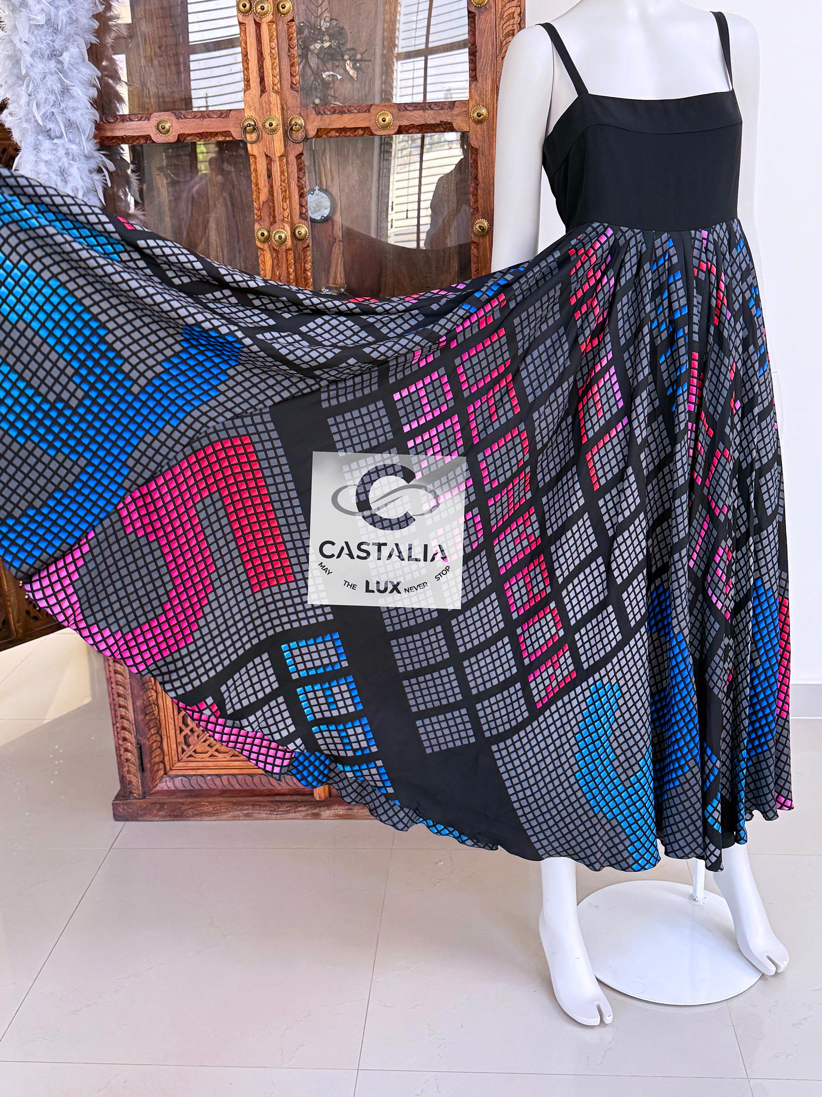 Chanel 12K$ Astonishing CC Giant Logo Maxi Silk Dress 40 FR For Sale 3