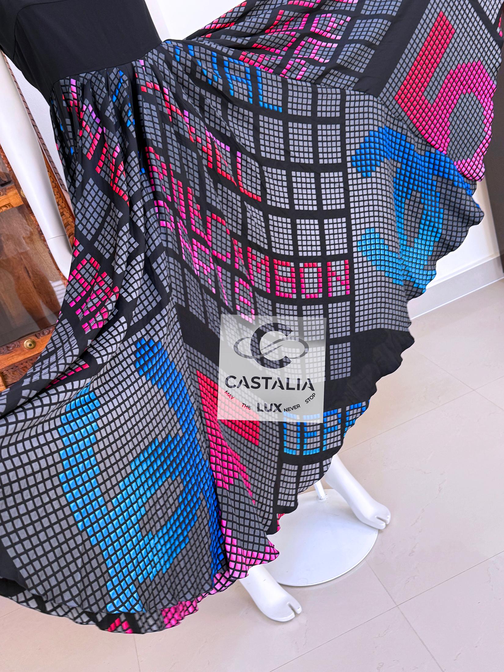 Chanel 12K$ Astonishing CC Giant Logo Maxi Silk Dress 40 FR For Sale 4