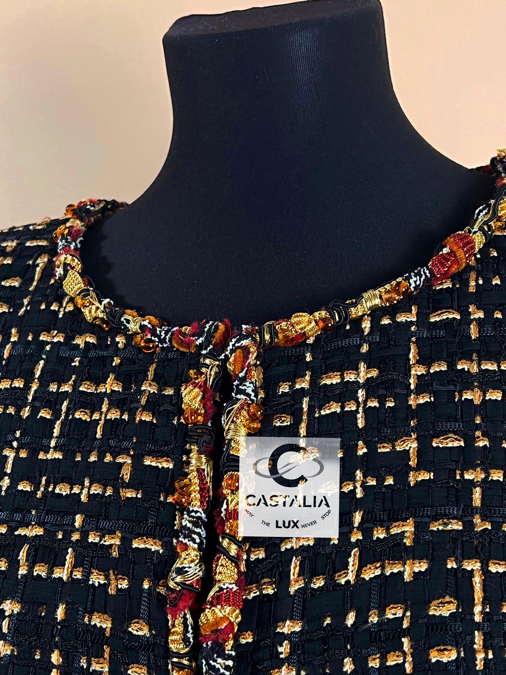 Chanel 12K$ Black Ribbon Tweed Jacket 38 FR 1
