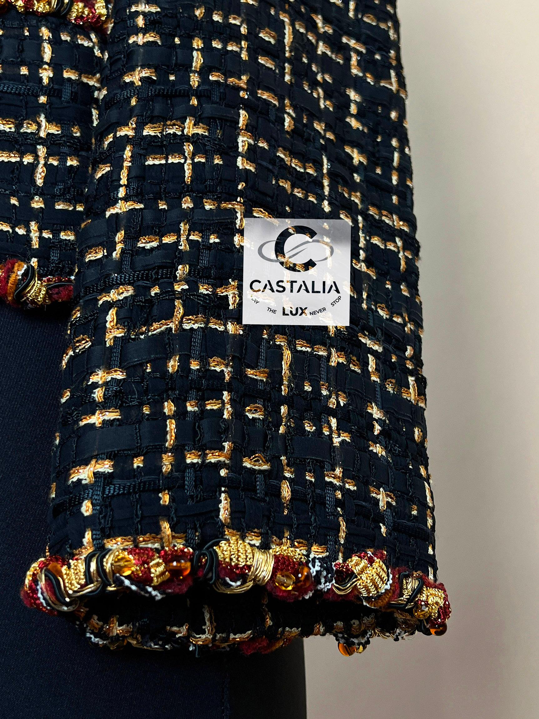 Chanel 12K$ Black Ribbon Tweed Jacket 38 FR 5