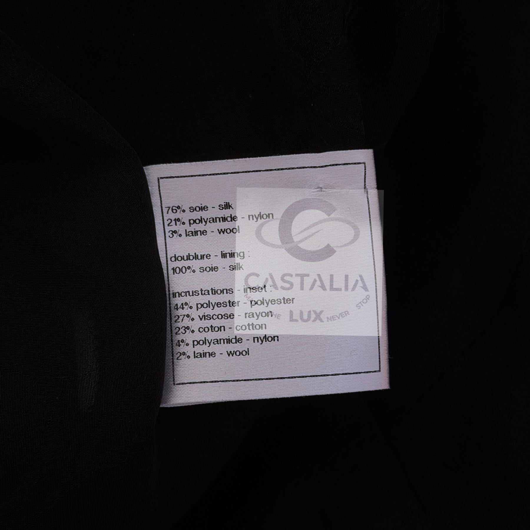 CHANEL 12K$ Veste en tweed noir avec paillettes 40 FR en vente 10