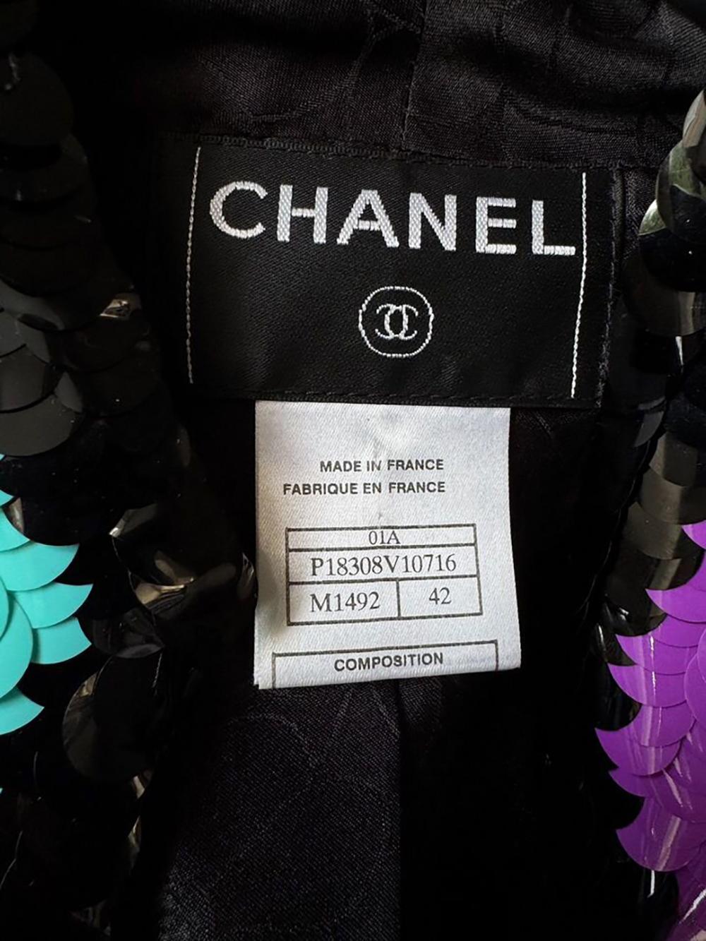 Chanel 12K$ Collectors 2001 Giacca bomber con paillettes 42 FR in vendita 6