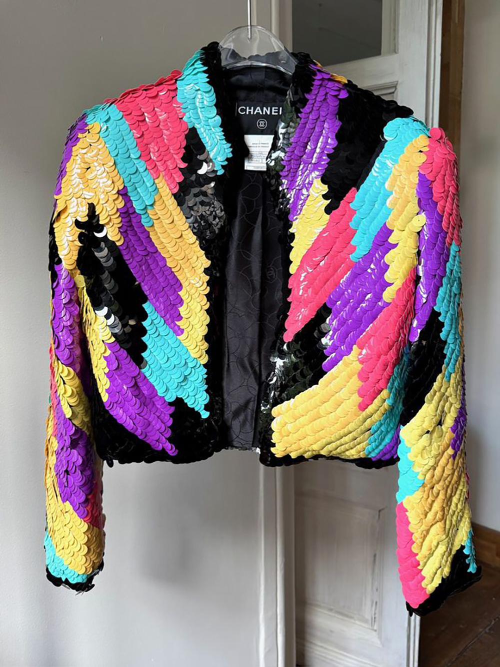 da uomo o donna Chanel 12K$ Collectors 2001 Giacca bomber con paillettes 42 FR in vendita