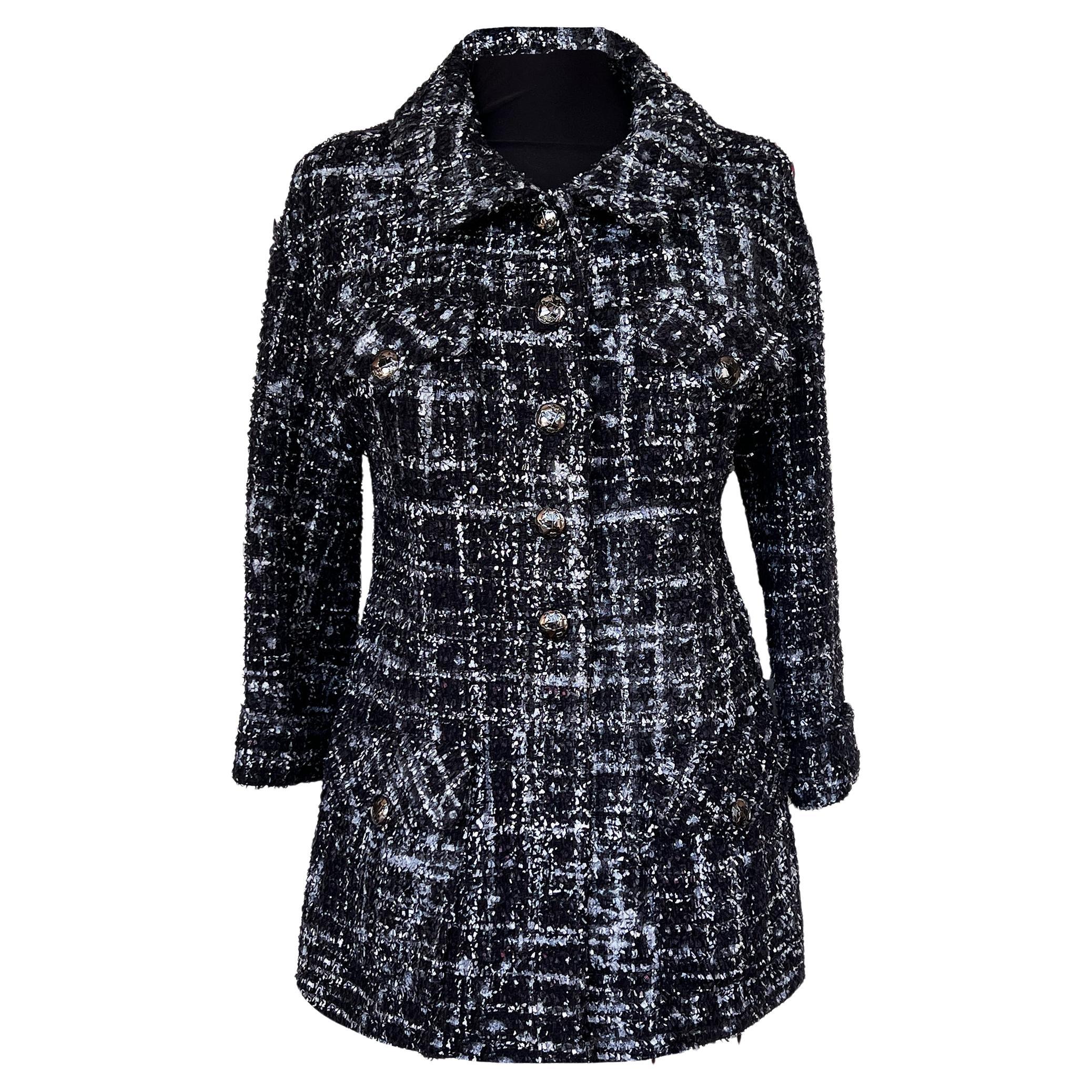 CHANEL 12K$ Globalization Show Veste en tweed noir 36 FR