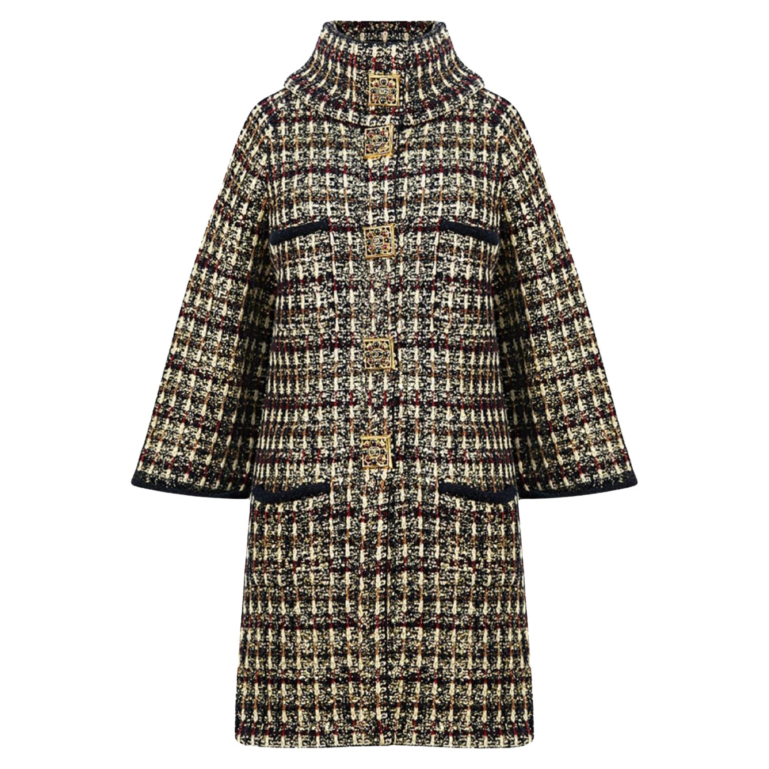 CHANEL 12K$ Iconic Collectible CC Gripoix Buttons Coat 34 FR