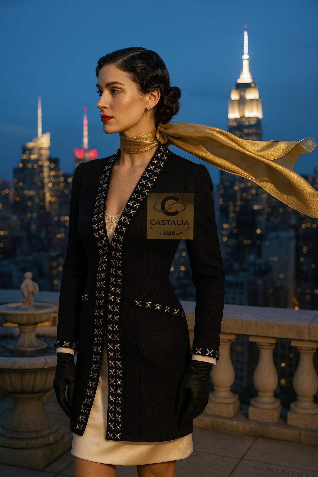 Chanel 12K$ Iconic Paris / Cosmopolite Giacca in tweed nero 44 FR in vendita 2