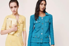 CHANEL 12K$ Nueva 2023 Chaqueta de tweed turquesa 36 FR