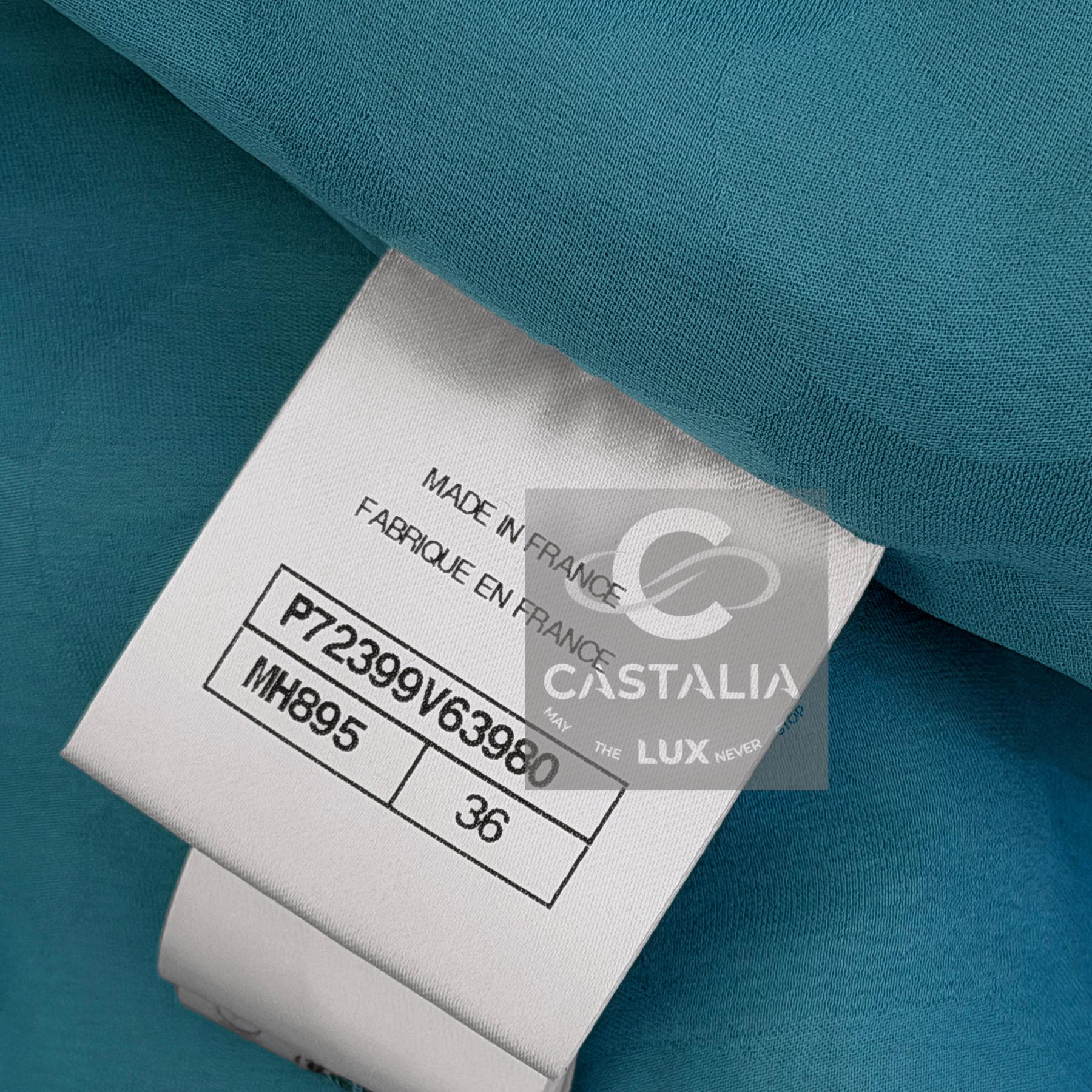 Chanel 12K$ Nuova 2023 Giacca in tweed turchese 36 FR in vendita 15