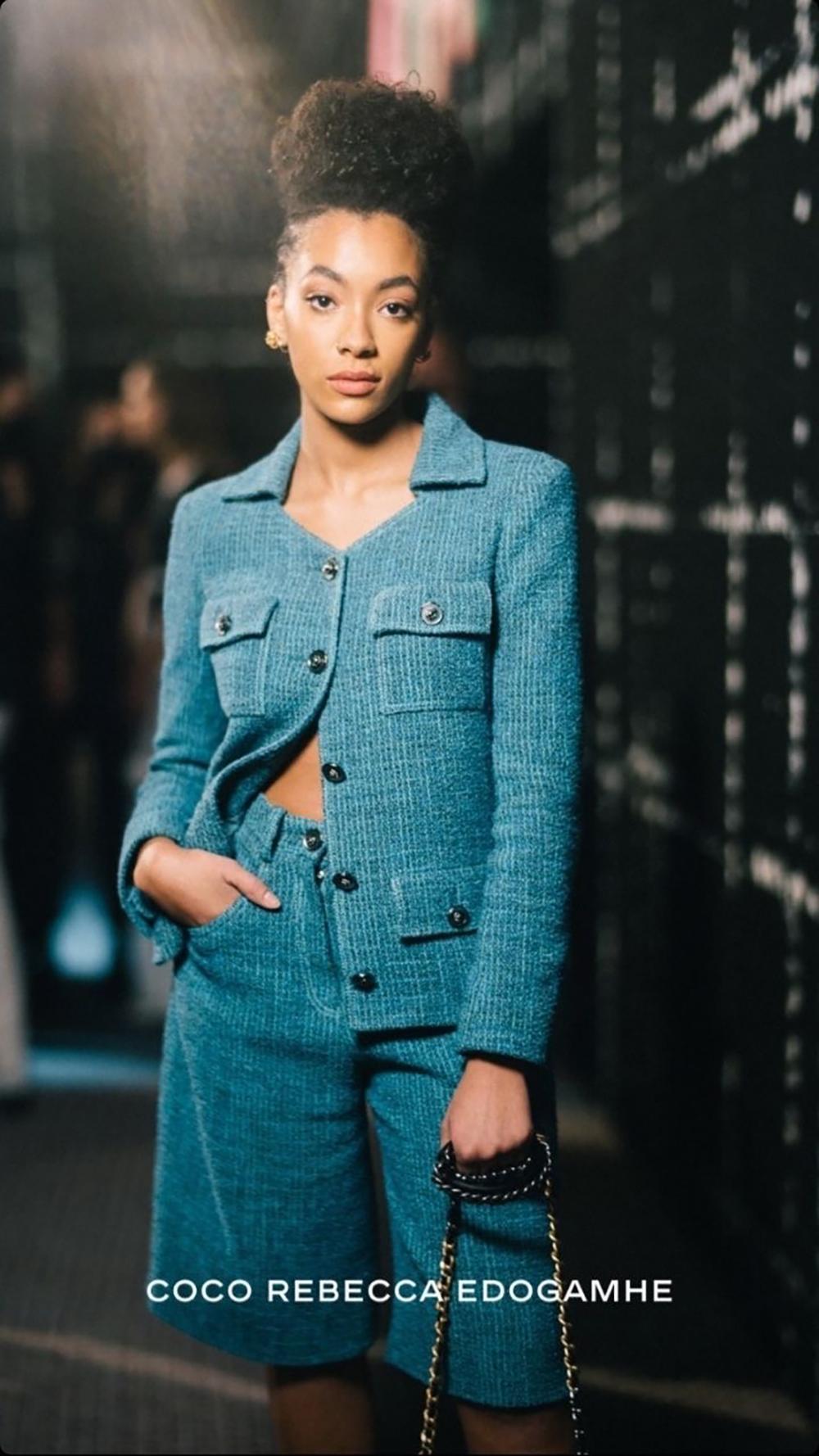 da uomo o donna Chanel 12K$ Nuova 2023 Giacca in tweed turchese 36 FR in vendita