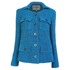 CHANEL 12K$ New 2023 Turquoise Tweed Jacket 36 FR