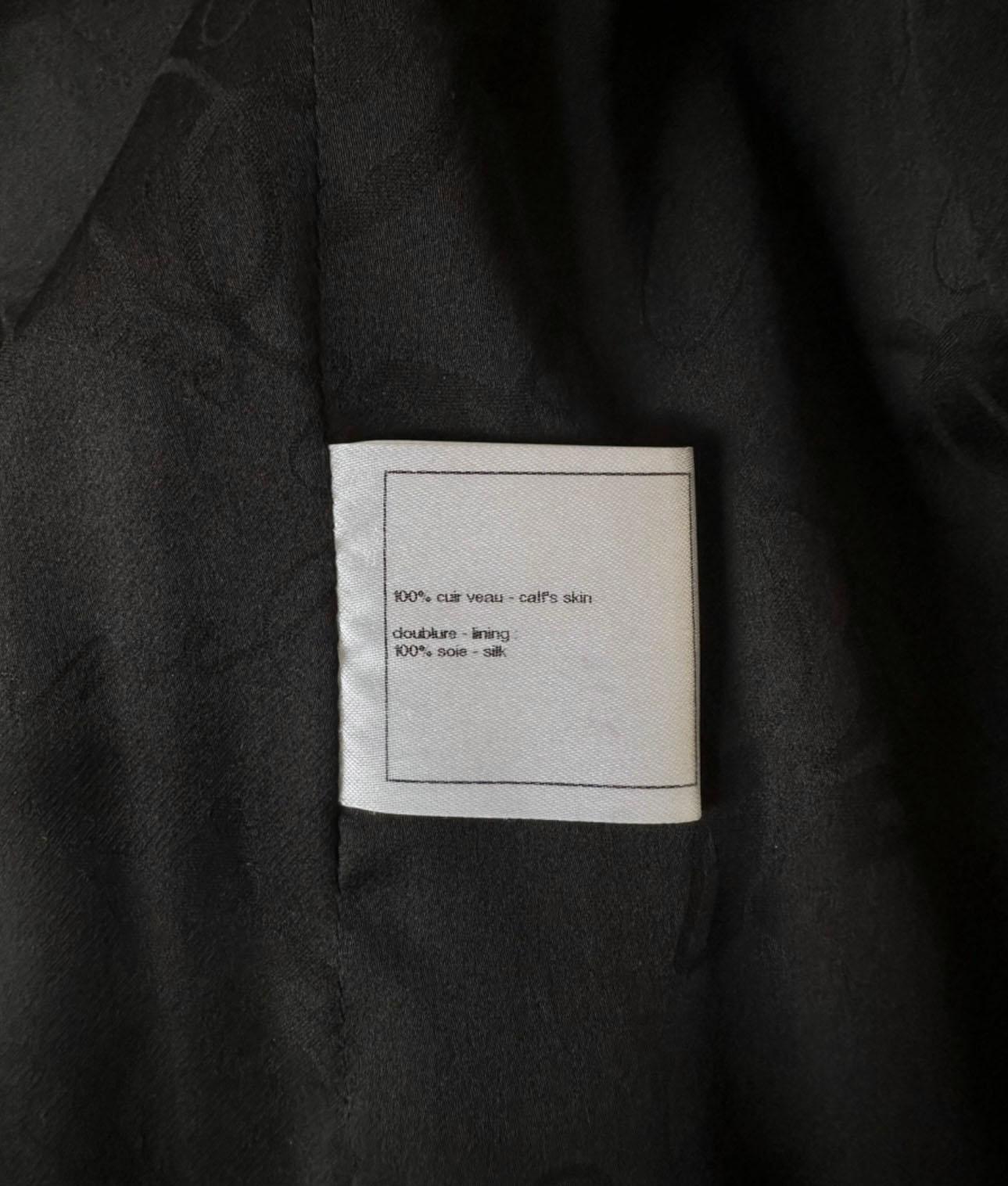 Chanel 12K$ New Black Leather Jacket 48 FR 6